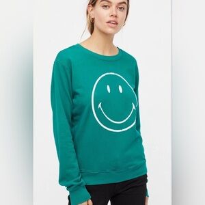 Free People for Daydreamer Smiley Face Sweatshirt Large